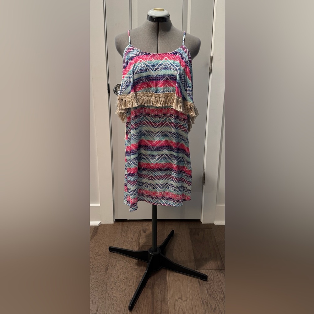 Vibrant Chevron Mini Dress